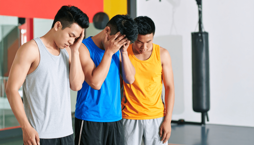 a few athletes looking upset