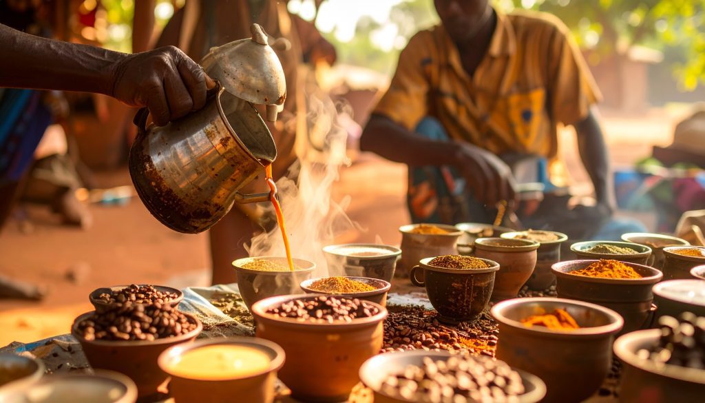making traditional coffee in senegal